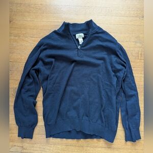 L.L. Bean Men's Dark Blue Zip Up Sweater